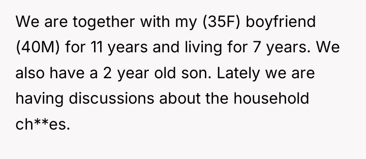 We are together with my (35F) boyfriend (40M) for 11...