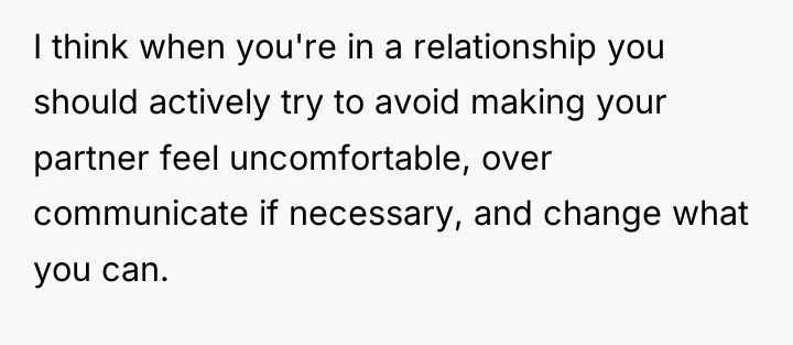 I think when you're in a relationship you should actively...