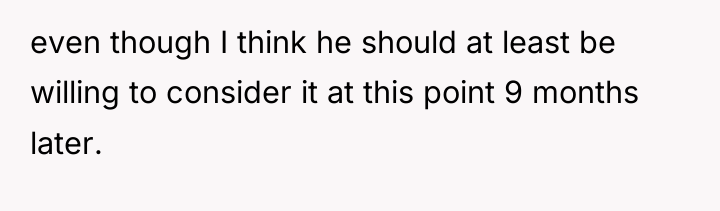 even though I think he should at least be willing...