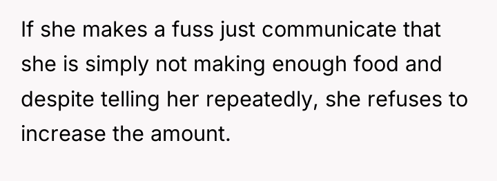 If she makes a fuss just communicate that she is...