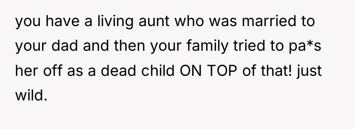 you have a living aunt who was married to your...