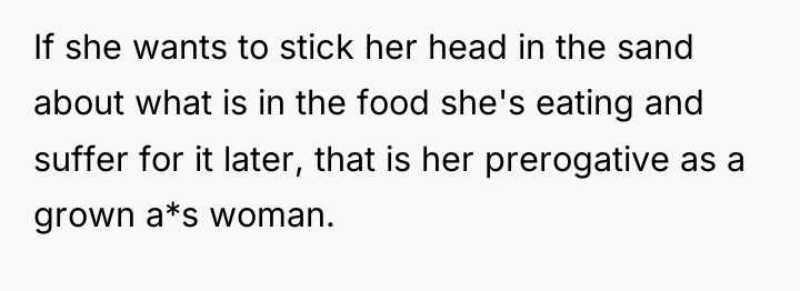 If she wants to stick her head in the sand...
