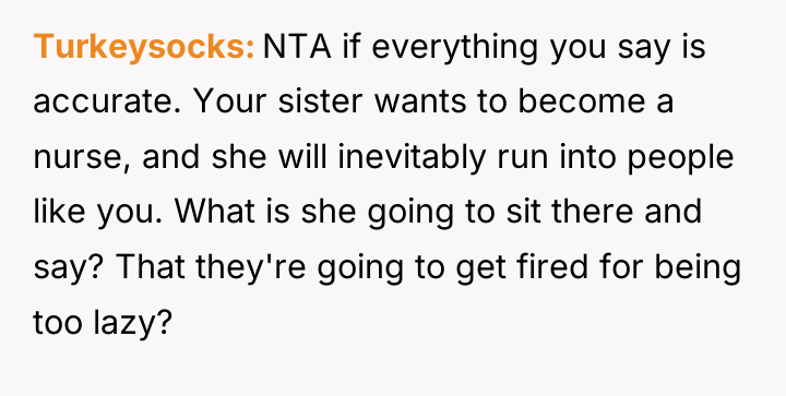 Turkeysocks NTA if everything you say is accurate. Your sister...