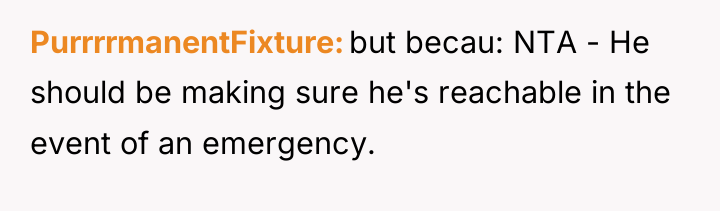 PurrrrmanentFixture but becau: NTA - He should be making sure...