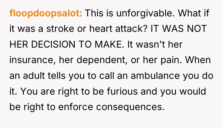 floopdoopsalot This is unforgivable. What if it was a stroke...