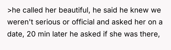 >he called her beautiful, he said he knew we weren't...