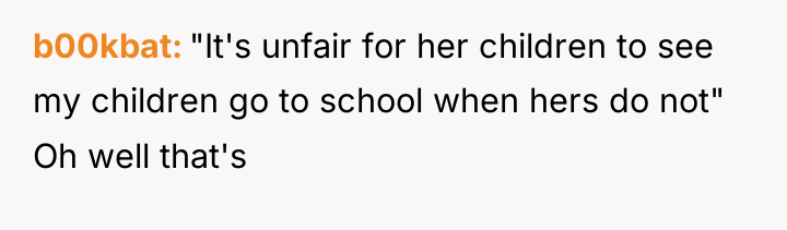 b00kbat "It's unfair for her children to see my children...
