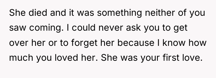 She died and it was something neither of you saw...