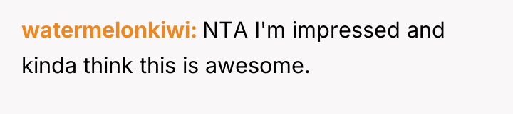 watermelonkiwi NTA I'm impressed and kinda think this is awesome.