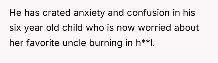 He has crated anxiety and confusion in his six year...