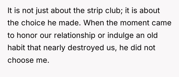 It is not just about the strip club; it is...