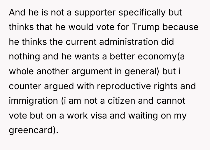 And he is not a supporter specifically but thinks that...