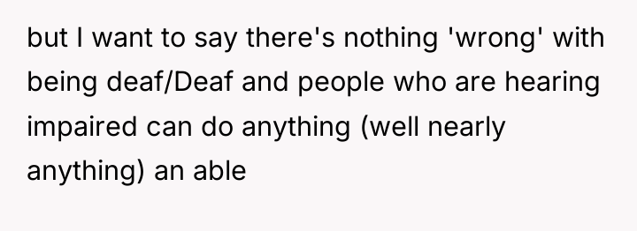 but I want to say there's nothing 'wrong' with being...