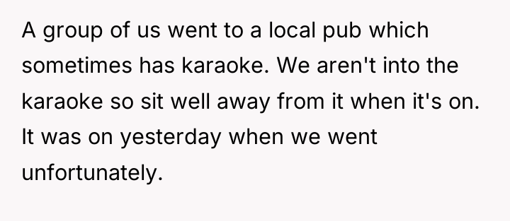 A group of us went to a local pub which...