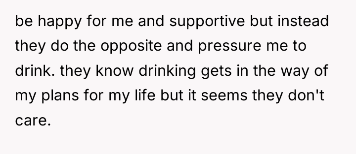 be happy for me and supportive but instead they do...
