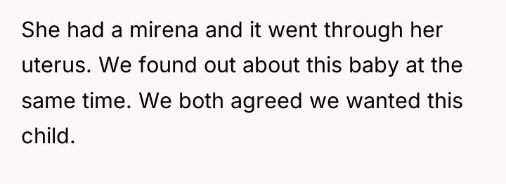 She had a mirena and it went through her uterus....