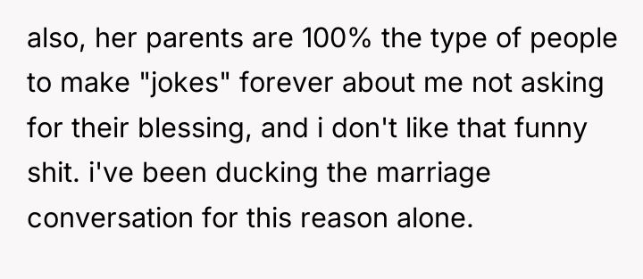 also, her parents are 100% the type of people to...