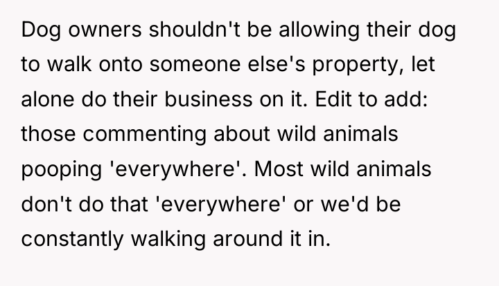 Dog owners shouldn't be allowing their dog to walk onto...