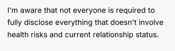 I'm aware that not everyone is required to fully disclose...