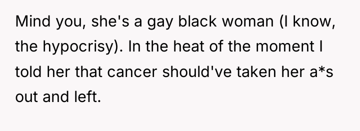 Mind you, she's a gay black woman (I know, the...