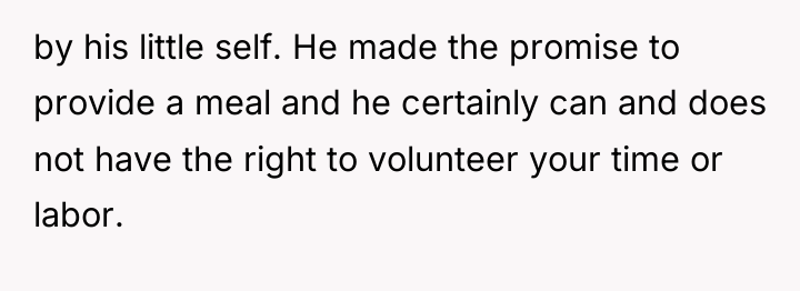 by his little self. He made the promise to provide...