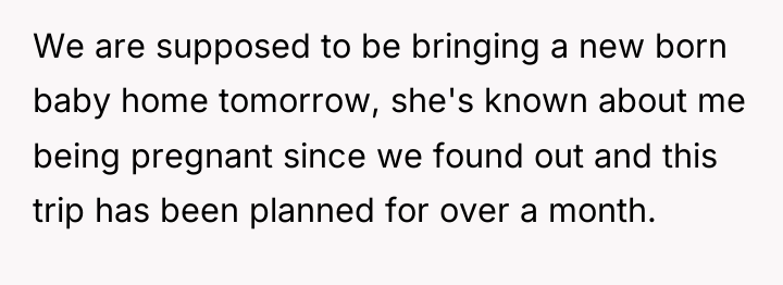 We are supposed to be bringing a new born baby...