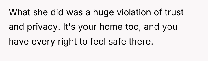 What she did was a huge violation of trust and...