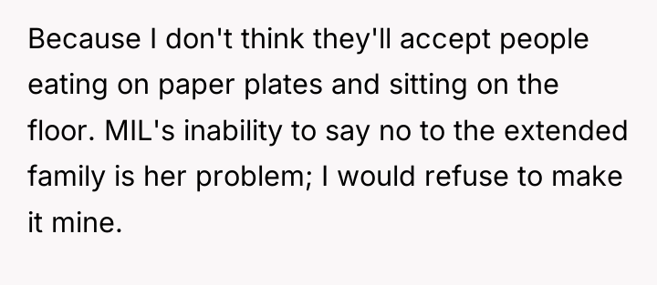 Because I don't think they'll accept people eating on paper...