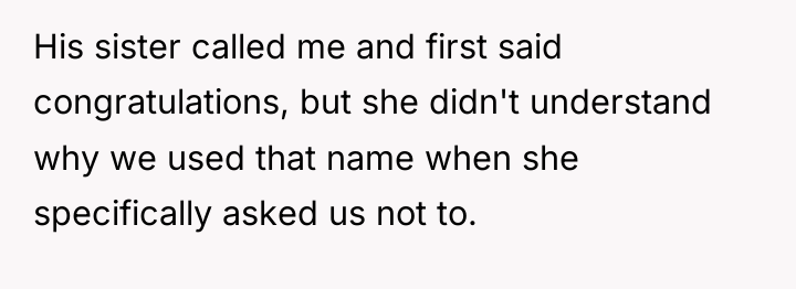 His sister called me and first said congratulations, but she...