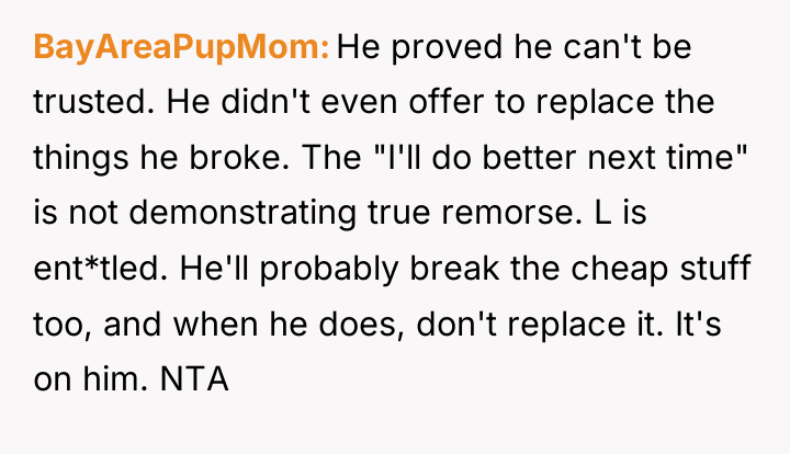BayAreaPupMom He proved he can't be trusted. He didn't even...