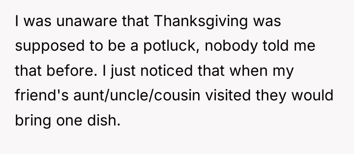 I was unaware that Thanksgiving was supposed to be a...