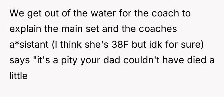 We get out of the water for the coach to...