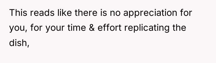 This reads like there is no appreciation for you, for...