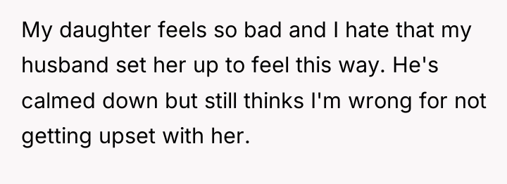 My daughter feels so bad and I hate that my...