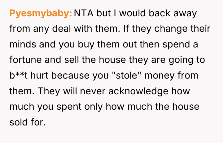 Pyesmybaby NTA but I would back away from any deal...