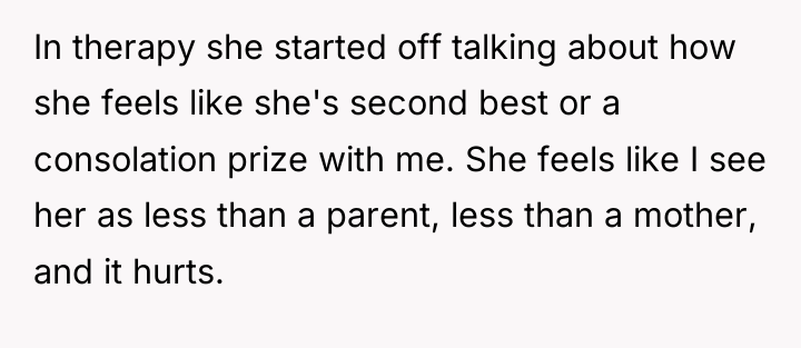 In therapy she started off talking about how she feels...