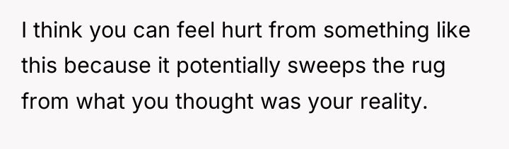 I think you can feel hurt from something like this...