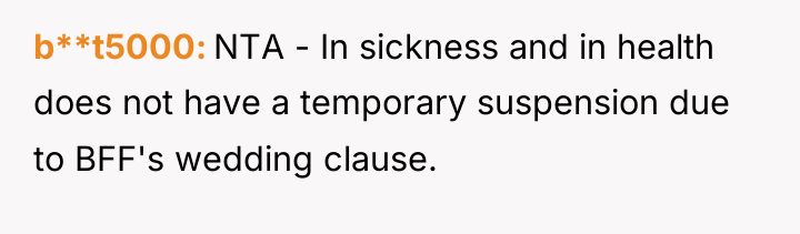 b**t5000 NTA - In sickness and in health does not...