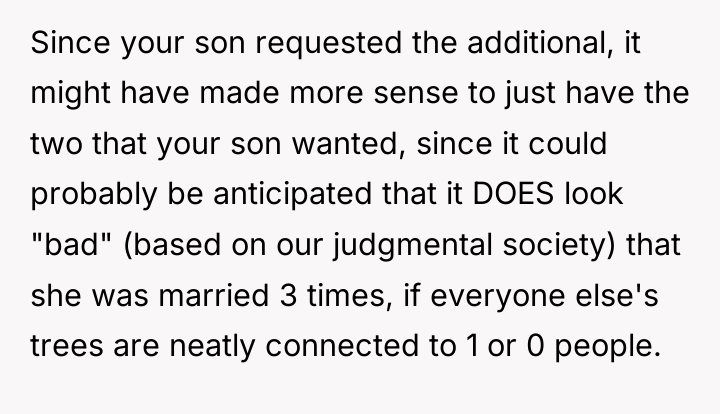 Since your son requested the additional, it might have made...