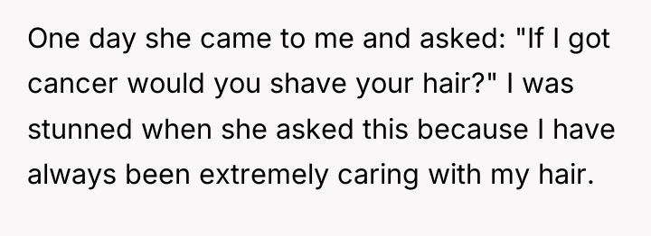 One day she came to me and asked: "If I...