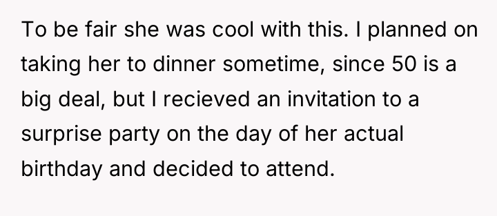 To be fair she was cool with this. I planned...