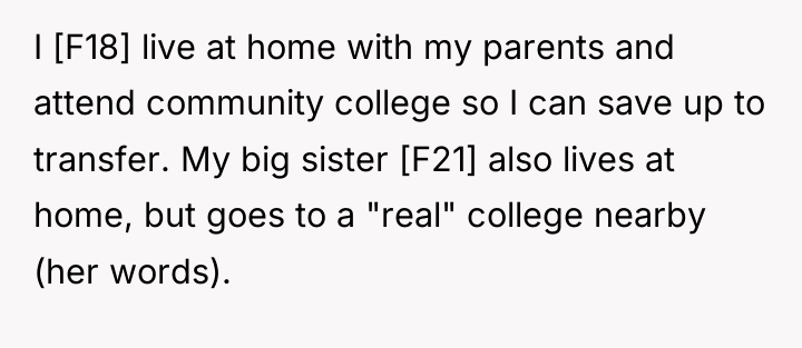 I [F18] live at home with my parents and attend...