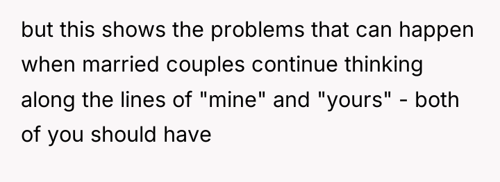 but this shows the problems that can happen when married...