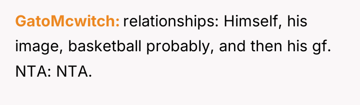GatoMcwitch relationships: Himself, his image, basketball probably, and then his...