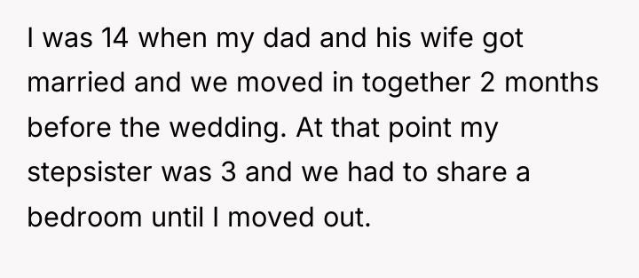 I was 14 when my dad and his wife got...