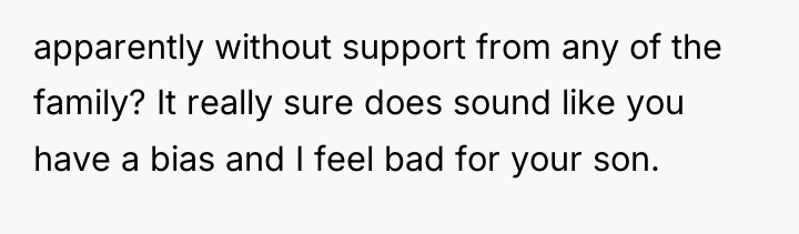 apparently without support from any of the family? It really...