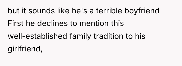but it sounds like he's a terrible boyfriend First he...