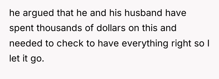 he argued that he and his husband have spent thousands...