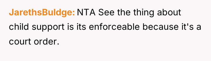 JarethsBuldge NTA See the thing about child support is its...
