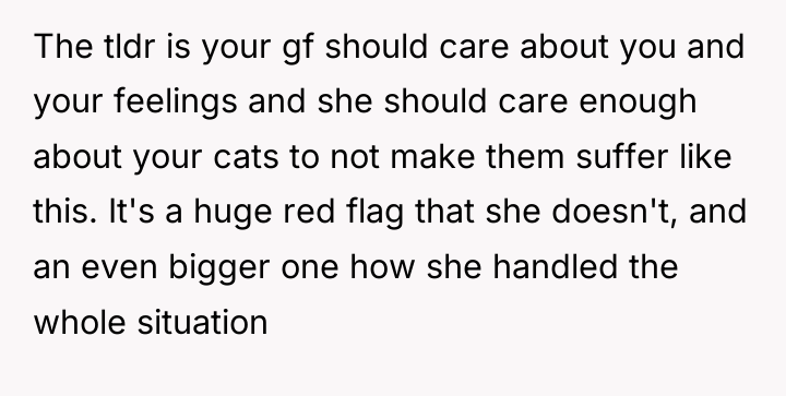 The tldr is your gf should care about you and...